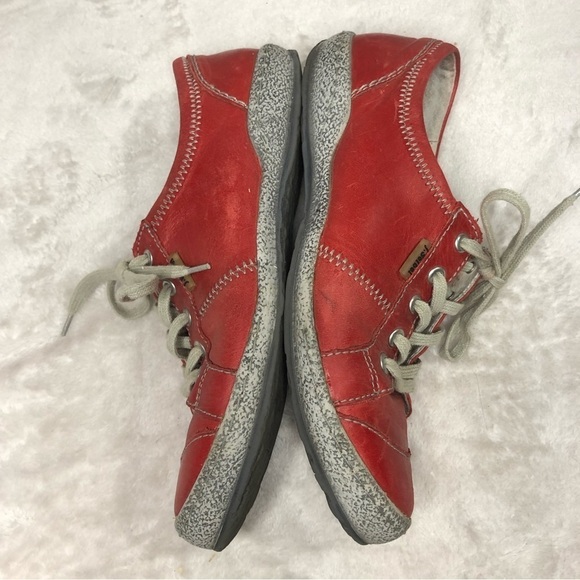 Josef Seibel Red Leather Lace Up Walking Shoes/Sneakers Size 36 (5.5) - Picture 6 of 10